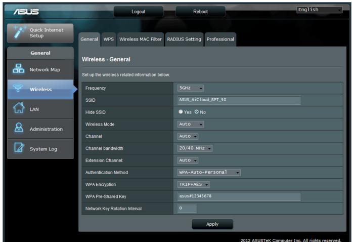 ASUS EA-N66 - Paramètres sans fil - 1