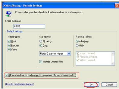ASUS O!PLAY HD2 DONGLE WI-FI - Pour configurer Windows Media Player 11 : - 7