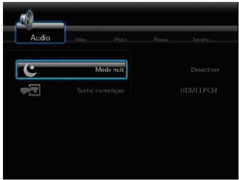 ASUS O!PLAY HDP-R1 - Pour configurer les paramètres audio : - 1