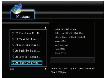 ASUS O!PLAY HDP-R1 - Pour lancer la lecture d'un fichier audio : - 3
