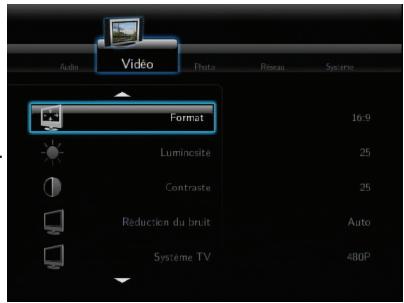 ASUS O!PLAY HDP-R1 - Pour configurer les paramètres video : - 2