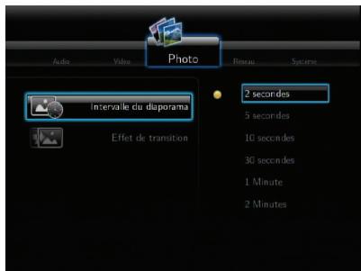 ASUS O!PLAY HDP-R1 - - Intervalle d'affichage des photos en mode diaporama - 1