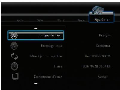 ASUS O!PLAY HDP-R1 - Pour configurer les paramètres du système : - 2