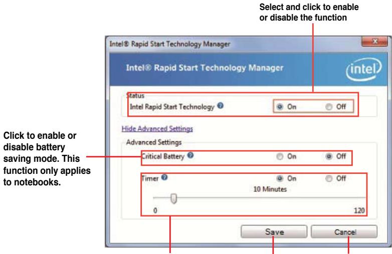ASUS TYTAN CG8480-FR017S - Enabling and disabling the Intel® Rapid Start Technology under the OS - 3
