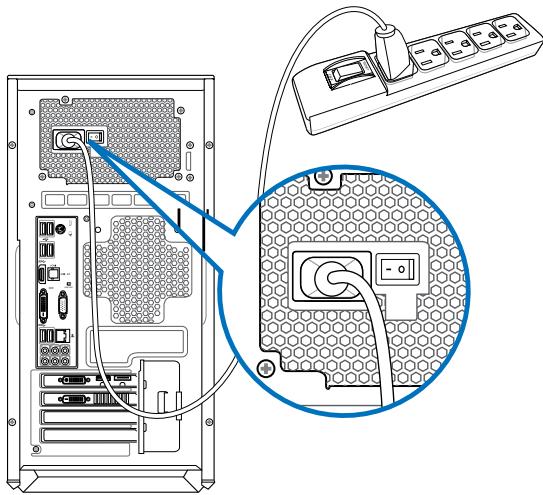 ASUS TYTAN CG8480-FR017S - Conexión del cable de alimentación - 1