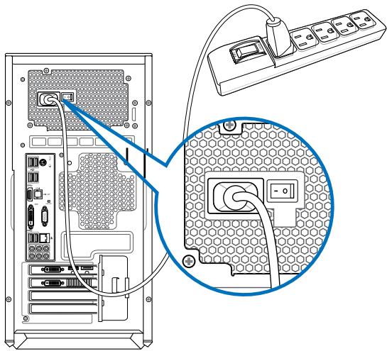 ASUS TYTAN CG8480-FR017S - Anschlieben des Netzkabels - 1
