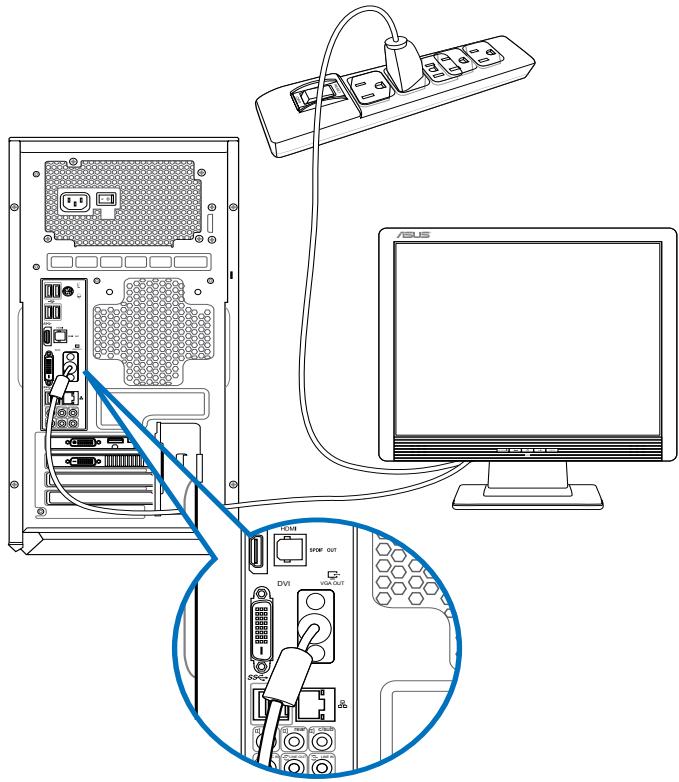 ASUS TYTAN CG8480-FR017S - To connect an external monitor using the onboard display output ports: - 1