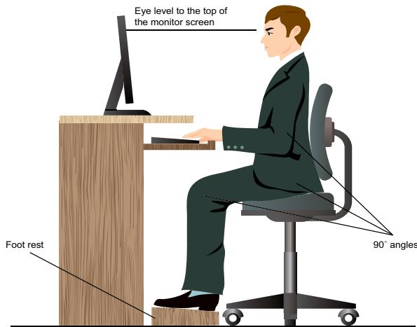 ASUS TYTAN CG8480-FR017S - Proper posture when using your Desktop PC - 1