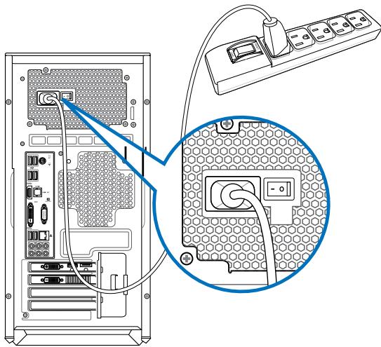 ASUS TYTAN CG8480-FR017S - Connecting the power cord - 1