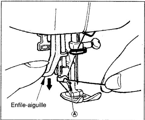 SINGER SYMPHONIE 500 - Tirez l'enfile aiguille vers le bas - 1