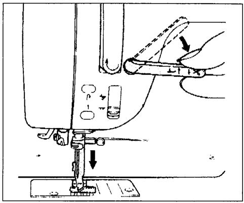 SINGER SYMPHONIE 500 - Alignez le pivot du pied presseur avec le repere. - 2