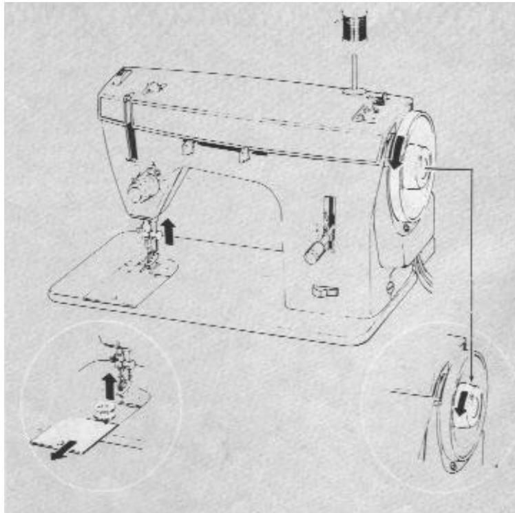 SINGER 367 - Remplissage de la canette : - 1
