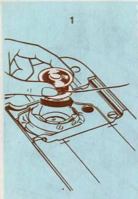 SINGER STARLET 496 - Enfilage du support de canette - 1