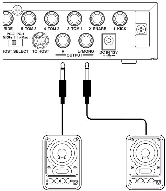 YAMAHA DTXPRESSI3 - - Using speakers with built-in amplifiers. - 1