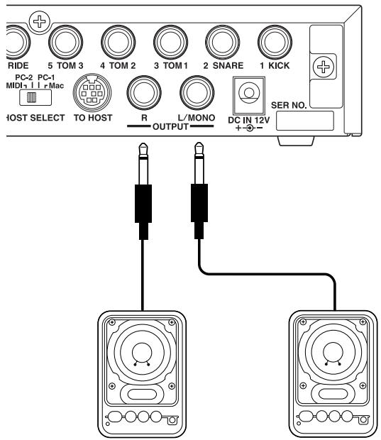 YAMAHA DTXPRESSII - - Using speakers with built-in amplifiers. - 1