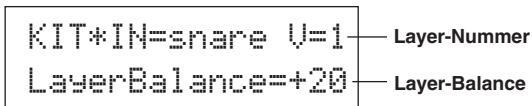 YAMAHA DTXPRESSII - Stellen Sie jetzt auch die Lautstärkebalance der 2-Layer-Voice ein. - 1