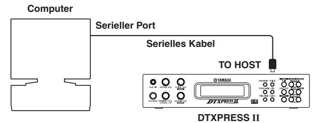 YAMAHA DTXPRESSII - Direkte Verbindung der seriellen Schnittstelle mit der TO-HOST-Buchse. - 1