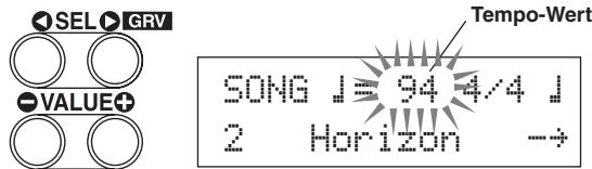 YAMAHA DTXPRESSII - Song-Tempoändern - 1