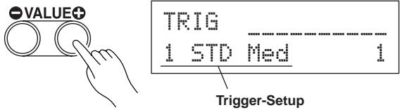 YAMAHA DTXPRESSIII - Wahlen Sie mit den Tasten [VALUE-] und [VALUE+] das Trigger-Setup, das sich am besten für Ihr Schlagzeug-Set eignet. - 1