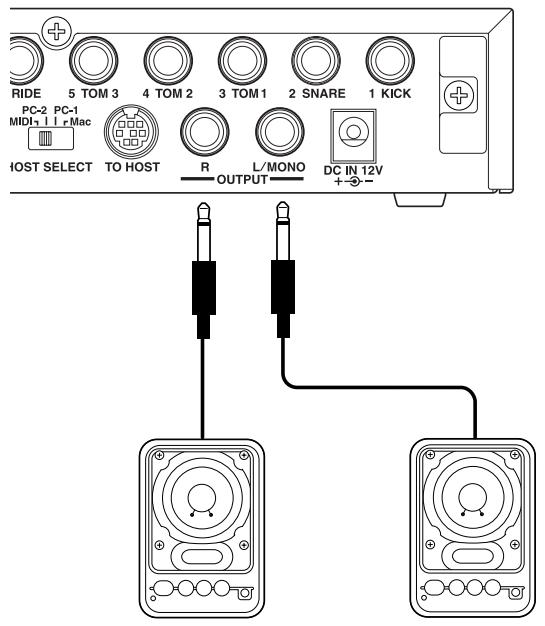 YAMAHA DTXPRESSIII - - Using speakers with built-in amplifiers. - 1