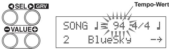 YAMAHA DTXPRESSIII - Song-Tempoändern - 1