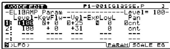 YAMAHA EX7 - [F6]: PARAM (Paramètres) - 1