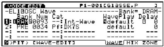 YAMAHA EX7 - Wave Edit Mode (Mode édition des ondes) - 1