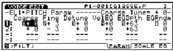 YAMAHA EX7 - [F6]: PARAM (Paramètres) - 1