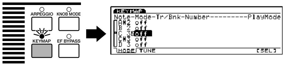 YAMAHA EX7 - Passez en mode Key Map - 1