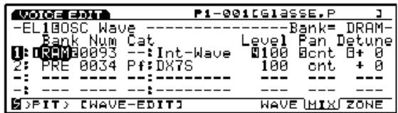 YAMAHA EX7 - [F3]: WAVE-EDIT (Edition des ondes) - 1