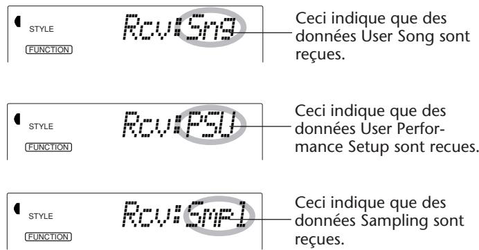 YAMAHA DJX-PSR-D1- - Lancez la transmission des données à partir de l'appareil MIDI raccordé. - 1