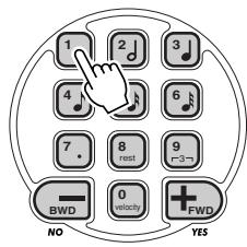 YAMAHA DJX-PSR-D1- - Utilisez les touches du pavé numérique pour modifier la valeur ou le réglage du paramètre de réglage. Pour choisir les modes d'activation / désactivation, utilisez les touches + / -. - 1