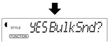 YAMAHA DJX-PSR-D1- - Dès que le message d'incitation "Sure ?" apparaît dans l'afficheur, commandez la transmission des données. - 8