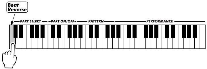 YAMAHA DJX-PSR-D1- - Appuyez sur la touche Beat Reverse (C1). - 1