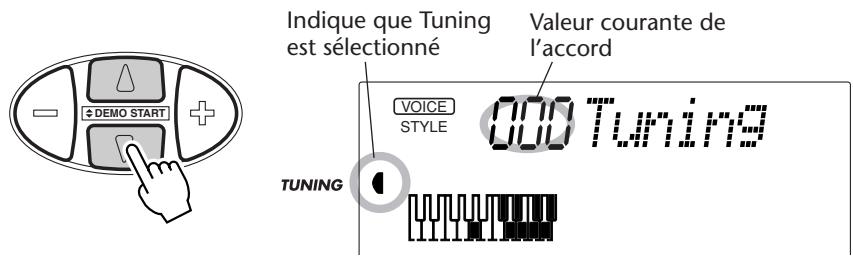 YAMAHA DJX-PSR-D1- - Choisissez la fonction Tuning dans le menu intitulé Overall. - 1