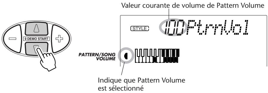 YAMAHA DJX-PSR-D1- - Choisissez la fonction réglage de volume Pattern Volume dans le menu intitulé Overall. - 1