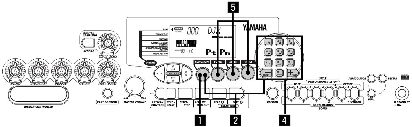 YAMAHA DJX-PSR-D1- - Quittez le mode Function. - 1