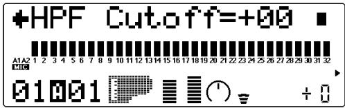 YAMAHA MU100 - Fréquence de coupure du filtré passehaut (HPF Cutoff) - 1