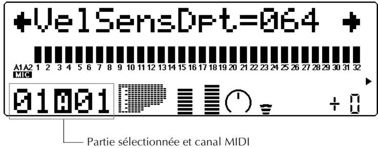 YAMAHA MU80 - Intensité de la sensibilité à la velocité (VelSensDpt) - 1