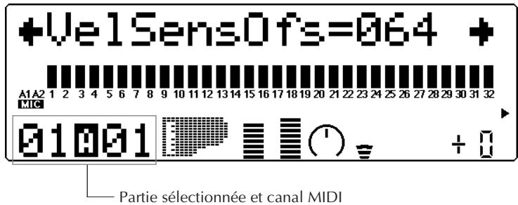 YAMAHA MU80 - Décalage de la sensibilité à la velocité (VelSensOfs) - 1