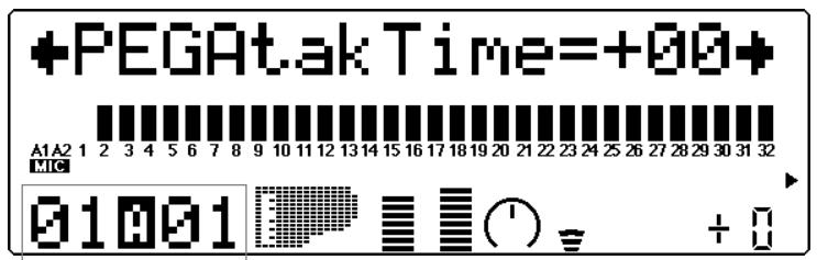 YAMAHA MU80 - Temps d'attaque du générateur d'enveloppe de hauteur (PEGAtakTime) - 1