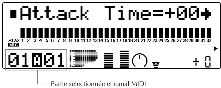 YAMAHA MU80 - Temps d'attaque du générateur d'enveloppe - 1