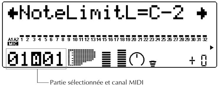 YAMAHA MU80 - Liminé inférieure de note (NoteLimitL) - 1