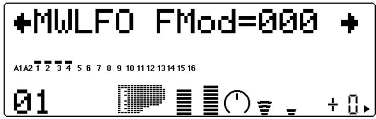 YAMAHA MU80 - Molette de modulation — Intensité de modulation de filtré de l'OBF (MWLFO FMod) - 1