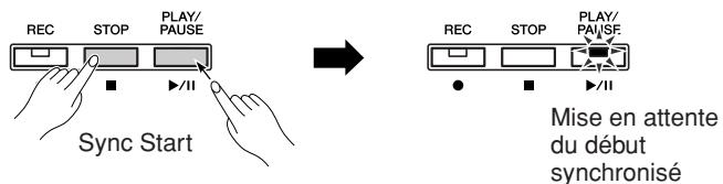 YAMAHA P-140-P-140S - Démarrage automatique de la reproduction dés que vous commencez à jouer sur le clavier (Sync Start) - 1