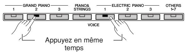 YAMAHA P-140-P-140S - Appuyez sur deux touches de voix en même temps (ou appuyez sur une des touches de voix tout en maintainant une autre enfoncée) pour activer le mode Dual. - 1