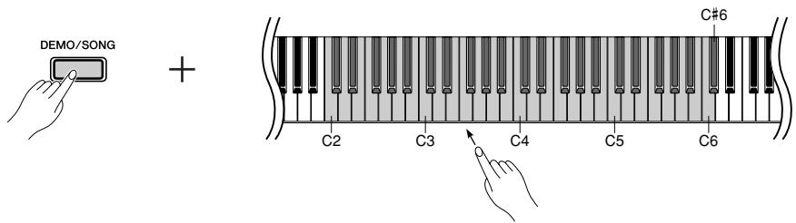 YAMAHA P-85-P-85S - Tout en maintenant la touche [DEMO/SONG] enfoncée, appuyez sur l'une des touches c2-c#6 pour sélectionner le morceau à reproduire. - 1
