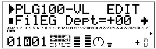 YAMAHA PLG100-VL - Profondeur du générateur d'enveloppe du filtre - 1