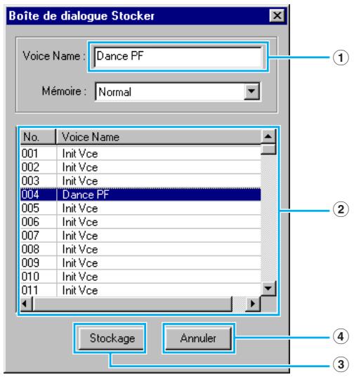 YAMAHA S03VOICEEDITOR - Boîte de dialogue stocker - 1