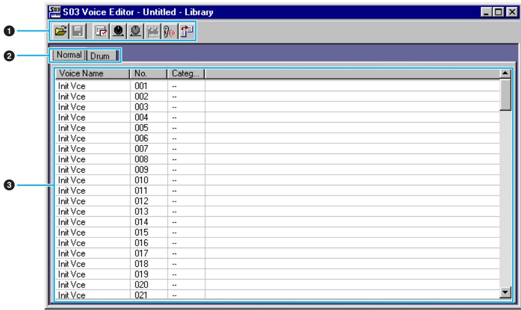 YAMAHA S03VOICEEDITOR - Fenêtre bibliothèque - 1